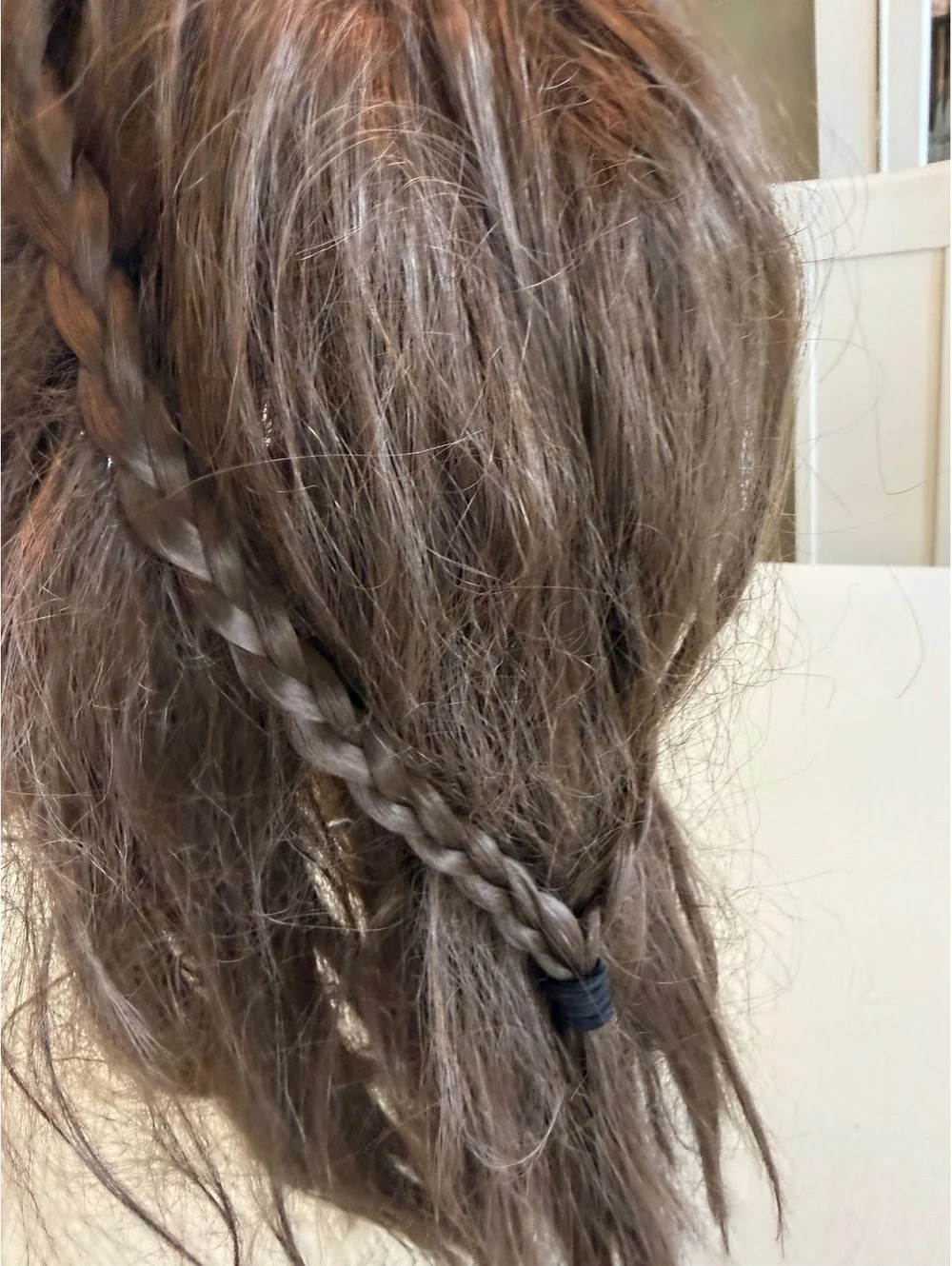 Brown Synthetic wig with Braided Detail #halloween #costume